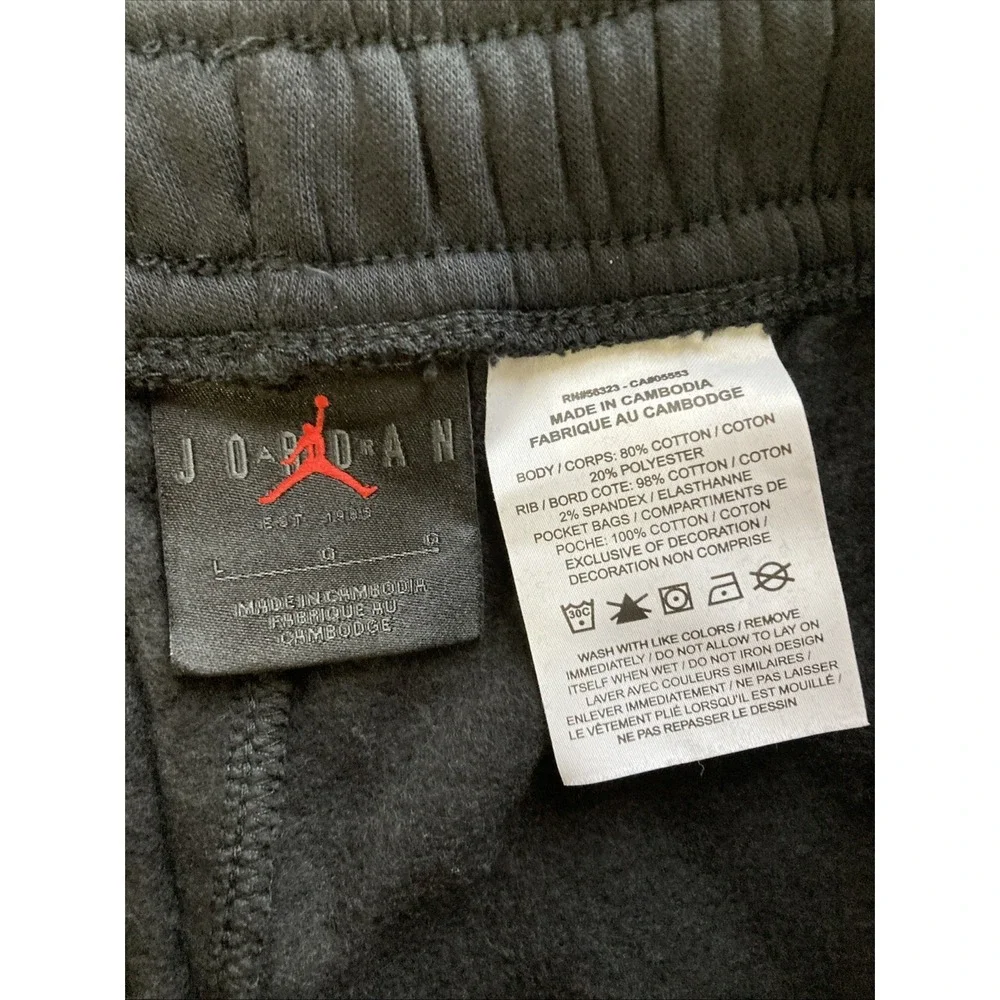 NIKE Jordan MVP Fleece Jogger Pants Sz L Black DV1603-010